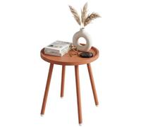 CLP Tavolino da esterno resistente alle intemperie Ø 40cm Busan, tavolo da giardino piccolo con piano rotondo in polipropilene UV, acciaio | Colore terracotta