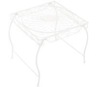 CLP Tavolino In Ferro Zarina Decorativo I Tavolino Caffè Interno Esterno I Tavolino Giardino Stile Rustico 50x45CM, Colore:bianco