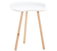 CLP Tavolino D'appoggio Jannis in Stile Scandinavo I Tavolo da Divano Piano di Legno con Sponde Portaoggetti Colore Bianco, Colore:Bianco