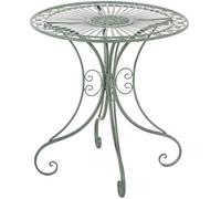 CLP Tavolino in Ferro Giardino Hari I Tavolino Tondo Outdoor Stile Rustico I Tavolino Salotto Design, Colore:Antico-Verde