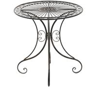 CLP Tavolino in Ferro Giardino Hari I Tavolino Tondo Outdoor Stile Rustico I Tavolino Salotto Design, Colore:Bronzo