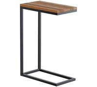 CLP Tavolino Manteo in Rovere, Comodino Quadrato, tavolino da Divano con Struttura in Metallo Verniciato a Polvere e Protezioni per Il Pavimento, Dimensione:46x25x67 cm