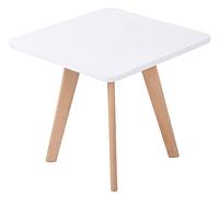 CLP Tavolino Quadrato Almeria Look Scandinavo I Gambe In Legno Di Faggio I Tavolo Da Divano, Colore:bianco, Colore del telaio:natura (quadrato)