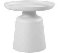 CLP Tavolino rotondo Ø 49 cm Nikko, tavolino da caffè in plastica con bordo rialzato, interno ed esterno, resistente alle intemperie, max 40 kg | Colore bianco