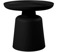 CLP Tavolino rotondo Ø 49 cm Nikko, tavolino da caffè in plastica con bordo rialzato, interno ed esterno, resistente alle intemperie, max 40 kg | Colore nero