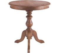 CLP Tavolino Rotondo Diametro 70 cm, tavolino in Legno di Mindi con Piano Rotondo, Tavolo da Soggiorno Wiva, Colore:Marrone