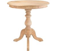 CLP Tavolino Rotondo Diametro 70 cm, tavolino in Legno di Mindi con Piano Rotondo, Tavolo da Soggiorno Wiva, Colore:Natura