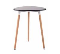 CLP Tavolo Cucina Scandinavo Abenra in MDF E Legno di Faggio I Tavolino Bar Triangolare Moderno con Piedini Regolabili Alt 75CM, Colore:Nero, Dimensione:60 cm