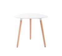 CLP Tavolo Cucina Scandinavo Abenra in MDF E Legno di Faggio I Tavolino Bar Triangolare Moderno con Piedini Regolabili Alt 75CM, Colore:Bianco, Dimensione:80 cm