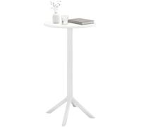CLP Tavolo da Bar Tomas, Tavolo da Esterno Rotondo Ø 60 cm H 107 cm, Stabile, Resistente UV e intemperie, Polipropilene, Colore:Bianco