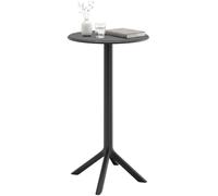 CLP Tavolo da Bar Tomas, Tavolo da Esterno Rotondo Ø 60 cm H 107 cm, Stabile, Resistente UV e intemperie, Polipropilene, Colore:Nero