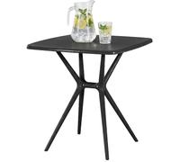 CLP Tavolo da Giardino Becky Resistente alle intemperie, Tavolo bistrot Quadrato 72x72 cm, Balcone in Polipropilene Anti UV, Colore:Nero