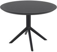 CLP Tavolo da Giardino Sky Ø 105 cm Rotondo, Bistrò Esterno in Polipropilene Resistente a UV e Intemperie, Stabile, Altezza 74 cm, Colore:Nero