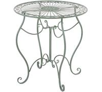 CLP Tavolino Giardino Indra I Tavolino caffè in Ferro Lavorato A Mano I Tavolino Tondo Balcone Rustico Shabby, Colore:Antico-Verde