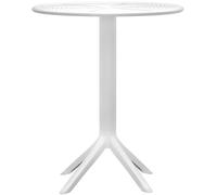 CLP Tavolo Lacota Ø 60 cm I Tavolo da Giardino, Resistente alle intemperie e ai Raggi UV I in Polipropilene di Lunga Durata, Colore:Bianco