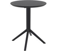 CLP Tavolo Pieghevole Sky I Tavolo da Giardino Pieghevole Tondo O Quadrato I, Stabile E Facile da Pulire per Uso Interno Ed Esterno, Colore:Nero, Forma:Rotondo