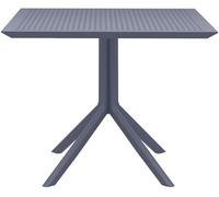 CLP Tavolo Sky 80 x 80 cm I Tavolo da Giardino, Resistente alle intemperie e ai Raggi UV I Tavolo Quadrato da Balcone, Colore:Grigio Scuro