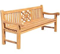 CLP Teak-Gartenbank Florida I Sitzbank mit Ergonomischer Sitzfläche aus Vollholz I Sitzhöhe: 44 CM, Colore:Teak, Dimensione:220 cm