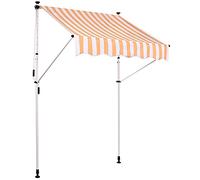 CLP Tenda da Sole Westerly I Regolabile in Altezza I Foratura Non Necessaria I Protezione Solare in Stoffa I Antimacchia E Idrorepellente, Colore:Bianco/Giallo, Dimensione:350x120 cm