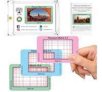 CLPA Mirino matrice di Fibonacci: griglie di composizione delle dimensioni di una carta di credito per video, fotografia e arte in 4: 3, 3: 2 e 16: 9