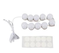 Clphendorine Luci da trucco a LED con 10 lampadine dimmerabili, luci per specchio alimentate tramite USB, 3 temperature di colore e luminosità regolabile, ideali per il trucco, lo spogliatoio e