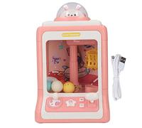 Clphendorine Mini macchinetta per Pupazzi a Pinza con luci e Musica, Giocattolo elettronico a Tema Spaziale con Coniglietto per Bambini, Gioco da Sala Compatto con 2 Leve di Controllo, Ideale (Rosa)