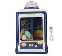 Clphendorine Mini macchinetta per Pupazzi a Pinza con luci e Musica, Giocattolo elettronico a Tema Spaziale con Coniglietto per Bambini, Gioco da Sala Compatto con 2 Leve di Controllo, Ideale (Blu)