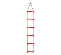 Clphendorine Scala da Arrampicata per Bambini in plastica, a Sei sezioni, con Fune Regolabile in Altezza e capacità di carico Fino a 150 kg; Attrezzatura Durevole in Nylon e plastica, Ideale (Rossa)