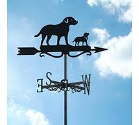 CLSDRHX Meteorologio per Cani Cane Silhouette Monte direzione del indicatore misurazione Strumento di teatro Esterno della Staffa in Metallo da Giardino, Labrador