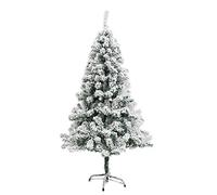CLSDRZC 7,8 Piedi Materiale Decorativo Natalizio in Neve Floccata Albero di Natale in PVC, Artificiale con Supporto in Metallo Facile da Montare Albero spoglio 100% ignifugo Pini-Verde G 2,4 m (7,8