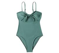 CLSDRZC Bikini ad Alta Vita Femminile Solid Solid Abita da Bagno Senza Schienale da Donna