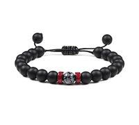CLSDRZC Bracciale in Pietra Naturale Uomini Fascino Bracciale Tibetano Buddha Chakra Nere Agata Grazia Fatti Fatti a Mano Braccialetti Uomo Gioiello Regalo Reiki Braccialetti