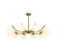 CLSDRZC Brass Branch Chandelier Glass Lampshade Nordic Style Ceiling Light Creative Magic Beans Pendant Light for Bedroom Living Room Dining Room Kitchen-Copper 1