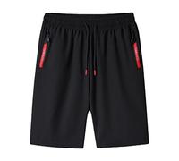 CLSDRZC Casual Shorts for Men's Summer Comfortable And Cool Straight Drape Sports Black Loose Stretch Shorts