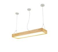 CLSDRZC Chandelier Nordic Solid Wood Rectangular Restaurant Bar Light Living Room Bedroom Study Office LED Light,120 * 30 * 10cm