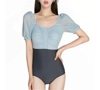 CLSDRZC Costume da Nuoto Femminile Monopezzo del Petto Piccolo Copertura del Petto Pancia Sottile Studentessa Calda Costume da Bagno Calda