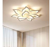 CLSDRZC Dimmable LED Ceiling Light Petal Flowers Chandelier Flush Mount Ceiling Lamp Dining Table Living Room Kitchen Bedroom Made of Metal Acrylic Indoor,10Heads/?85cm/88W