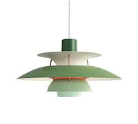 CLSDRZC E27 Nordic Danish Designer Art Chandelier,Easy Fit Multilayer Single Head Chandelier, Restaurant Bar Café During Light,Bedroom Bedside, Button Aluminum Chandelier-Gradient Green 30cm