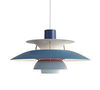 CLSDRZC E27 Nordic Danish Designer Art Chandelier,Easy Fit Multilayer Single Head Chandelier, Restaurant Bar Café During Light,Bedroom Bedside, Button Aluminum Chandelier-Gradient Blue 40cm