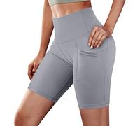 CLSDRZC Fitness Trainning Yoga Short Pants Women Gym Shorts High Waist Push Up Cycling Sport Leggings Phone Pockets