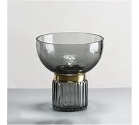 CLSDRZC Flower Vase Nordic Hydroponic Copper Transparent Glass Vase Decoration Living Room Home Decoration Accessories(Large)