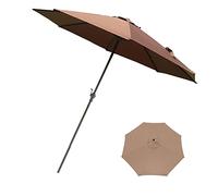 CLSDRZC Garden 7.5' Parasols Double Top Patio Sun Umbrella, Outdoor Yard, Beach Commercial Event Market, Camping, Pool Side Good