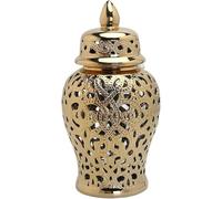 CLSDRZC Ginger Jar Ceramic Handicraft Flower Vase with Lid Pierced with Lid(White,Small)