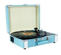 CLSDRZC Giradischi fonografico Vintage Bl a 3 velocità, Giradischi Portatile per Valigia, Supporto per Giradischi Giradischi Riproduzione di Dischi in Vinile da 7/10/12 Pollici, Jack per Cuffie