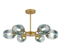 CLSDRZC Gold Black Branch Chandelier Creative Ceiling Light Glass Lampshade Pendant Light Home Decorative Ceiling Lamp for Dining Room Living Room Bedroom-Gold 6 Head