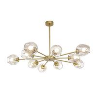 CLSDRZC Gold Black Branch Chandelier Creative Ceiling Light Glass Lampshade Pendant Light Home Decorative Ceiling Lamp for Dining Room Living Room Bedroom-Gold 10 Head