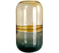 CLSDRZC Gradient Amber Colored Vase Hydroponic Flower Pot Desk Decoration Artificial Flower Decorative Floral Arrangement(Small)