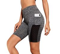 CLSDRZC Jogging da Ginnastica Che corre Pantaloncini da Yoga da Donna a Vita Alta Sollevamento Spinge up Sport Tascabile Fitness Pantalone Corto