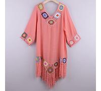 CLSDRZC Ladies Knitted Chiffon Fringed Swimsuit, Suitable for Beach Bikini Coverall Swimsuit Skirt