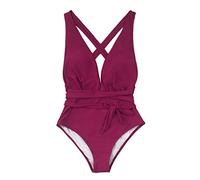 CLSDRZC Low Waist Lace Up One Piece Swimsuit Women's Solid Color Black Backless Summer Ladies Swimsuit